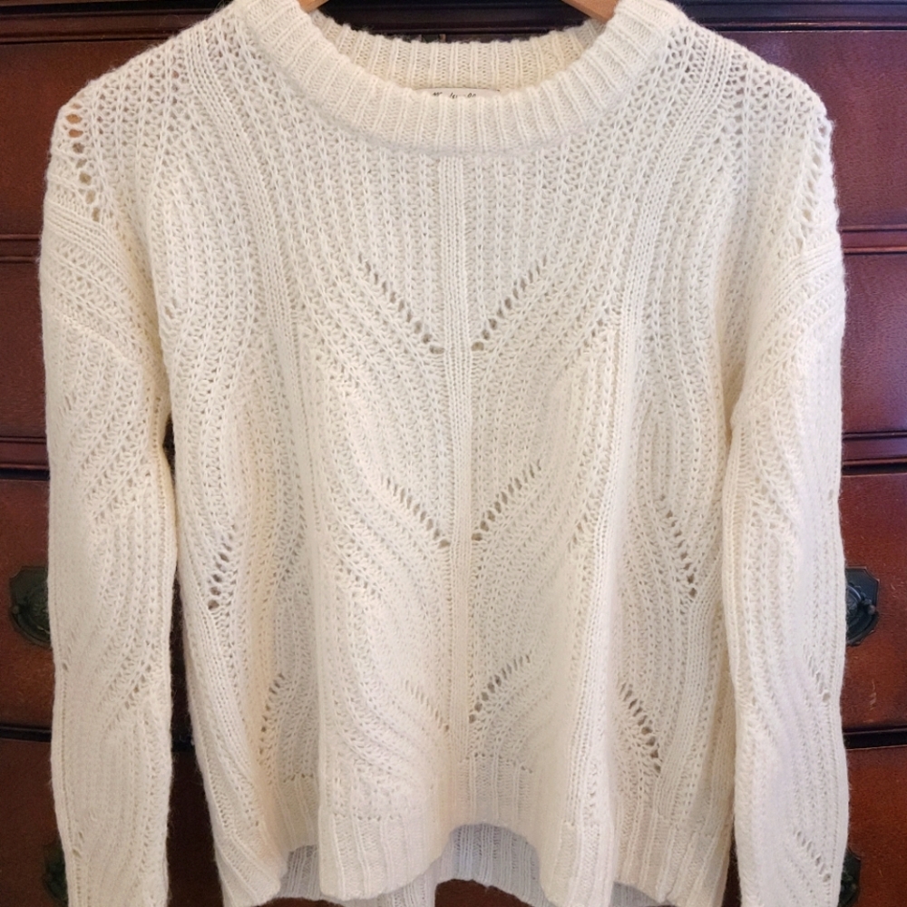 Madewell Charlie pullover cream knit sweater